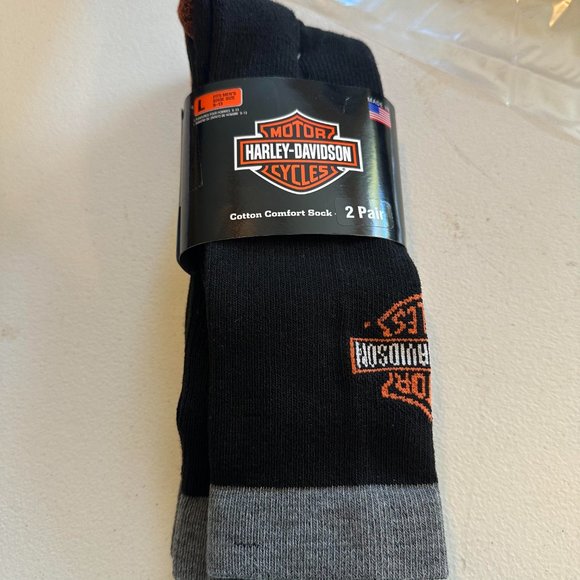 Harley-Davidson 2-prs Socks	 Large 9-13                  #18, S2 - Picture 1 of 6
